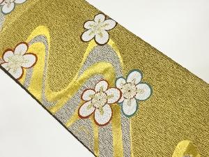 抽象梅・流水模様織出し全通袋帯